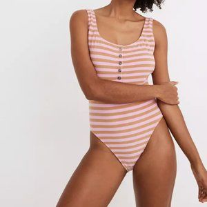Madewell Striped Terry One-Piece Swimsuit